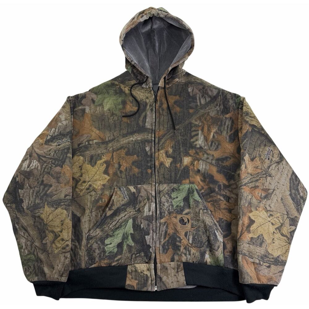 Berne Camoflauge Heritage Thermal Lined Hoodie Hunting Outdoors Men's Sweatshirt